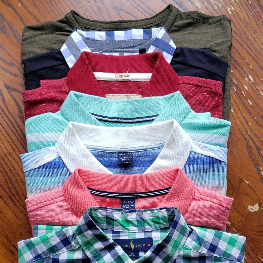 Boys 18/20- 7 Namebrand Shirts